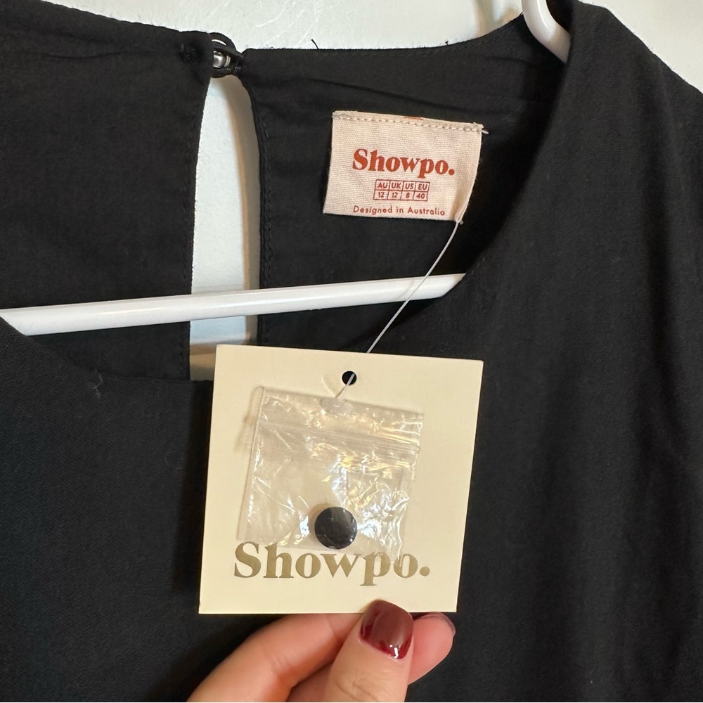 Showpo. Jefferies Long Sleeve Pin Tuck Dress Black - Picture 4 of 12